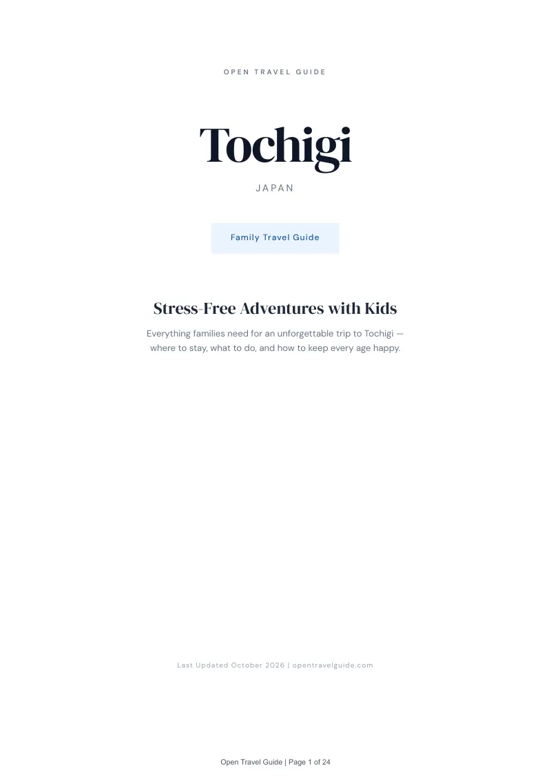 Tochigi Family Travel Guide: Cover