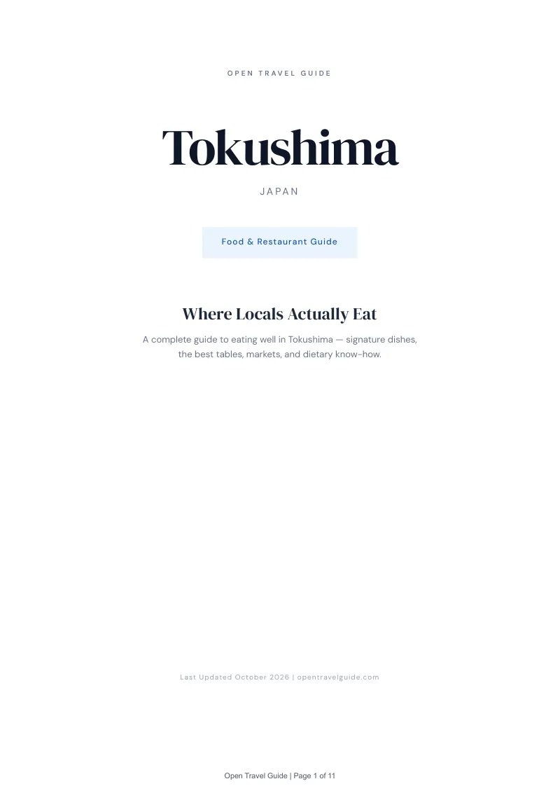 Tokushima Food & Restaurant Guide: Cover