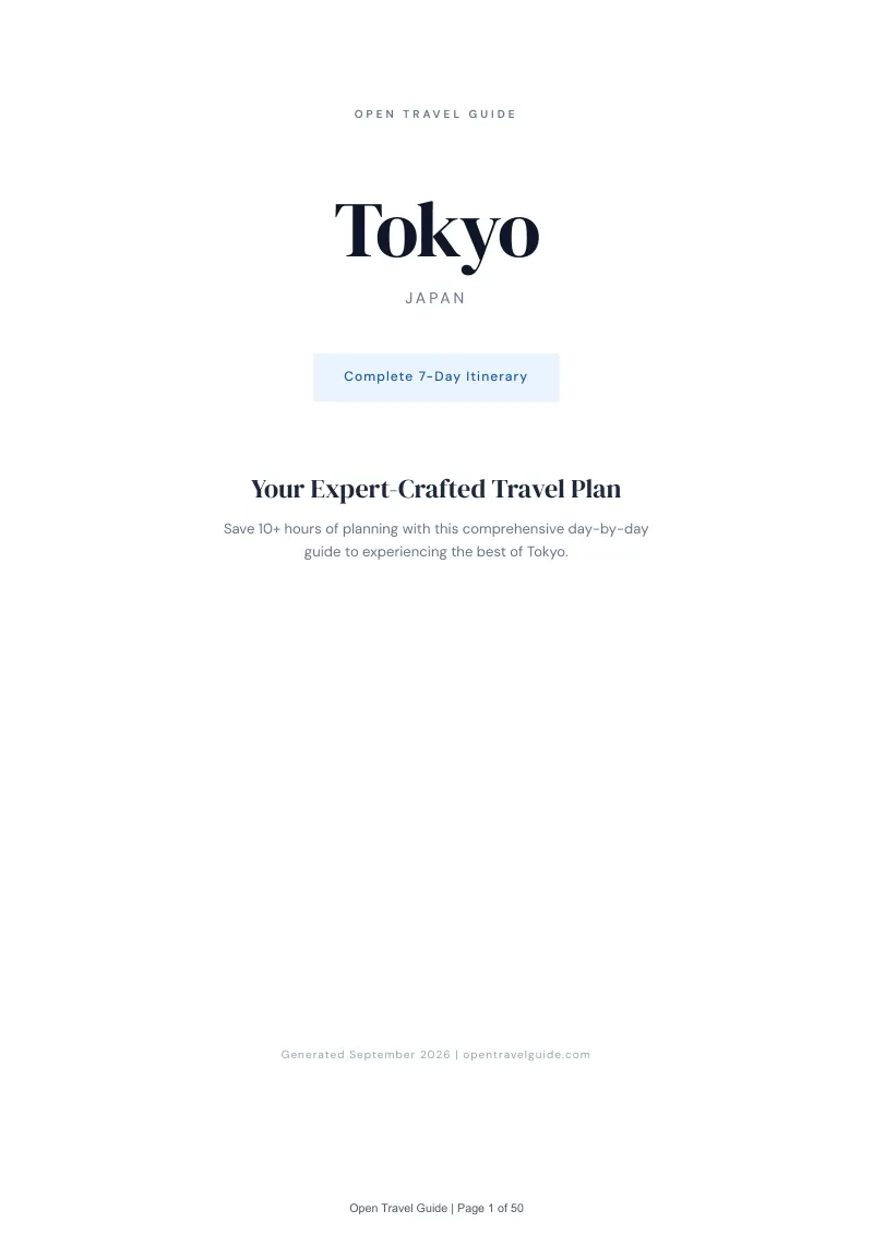 Tokyo Complete Travel Bundle: 7-day itinerary · Cover