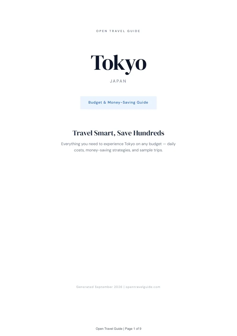Tokyo Complete Travel Bundle: Budget guide · Cover