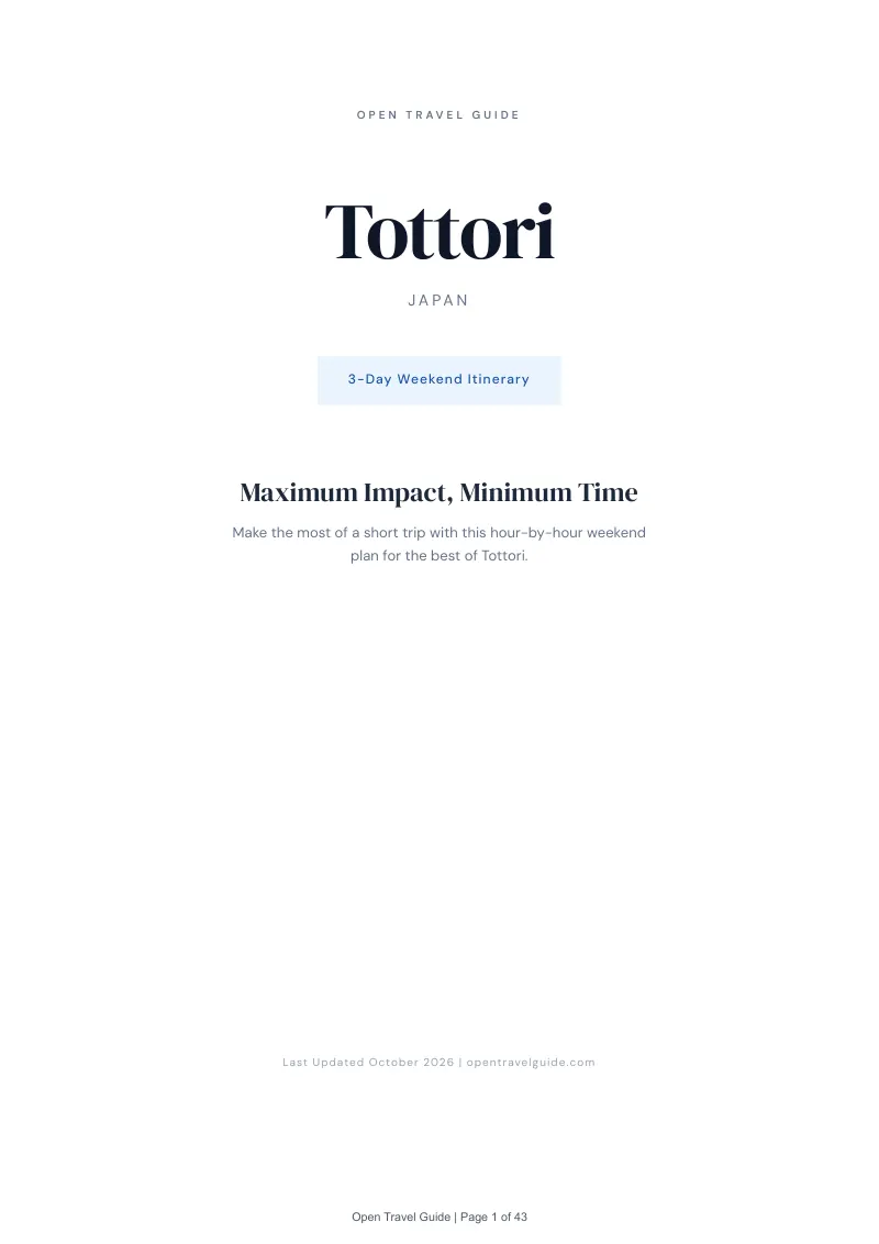 Tottori 3-Day Weekend Itinerary: Cover
