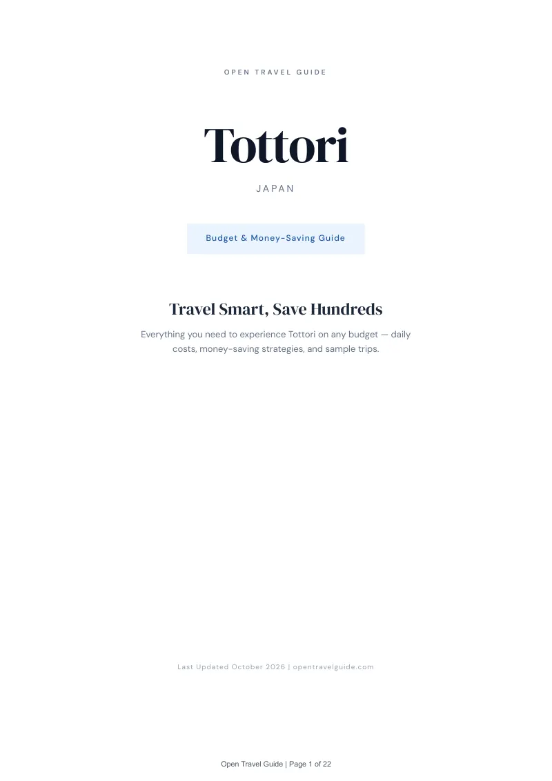 Tottori Budget & Money-Saving Guide: Cover