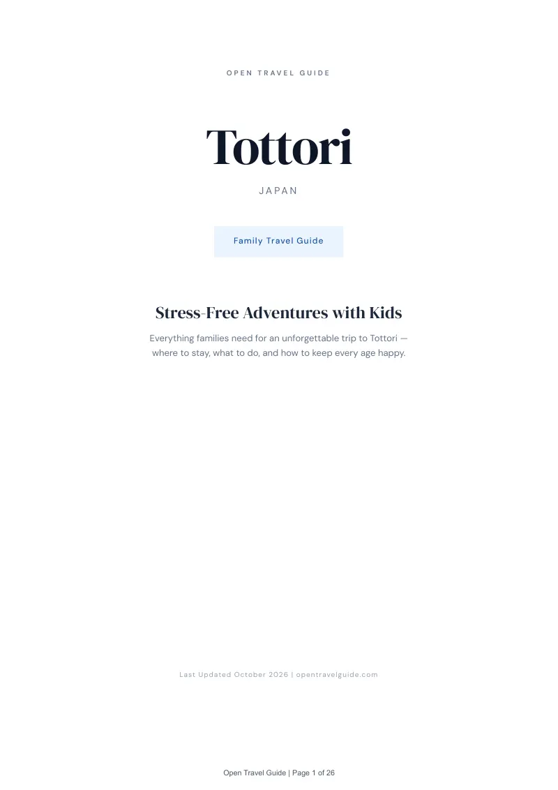 Tottori Family Travel Guide: Cover