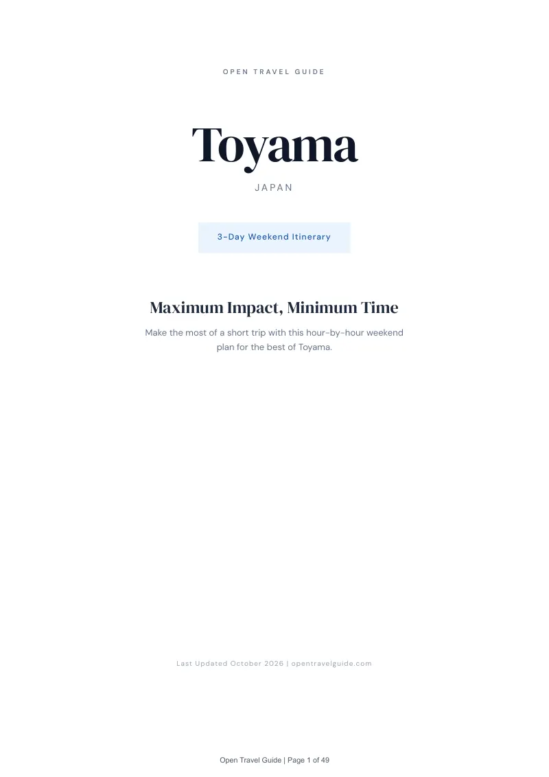Toyama 3-Day Weekend Itinerary: Cover
