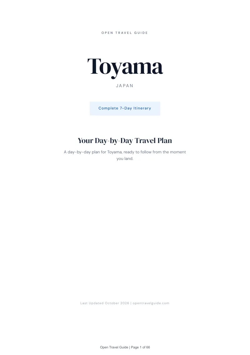 Toyama 7-Day Itinerary: Cover