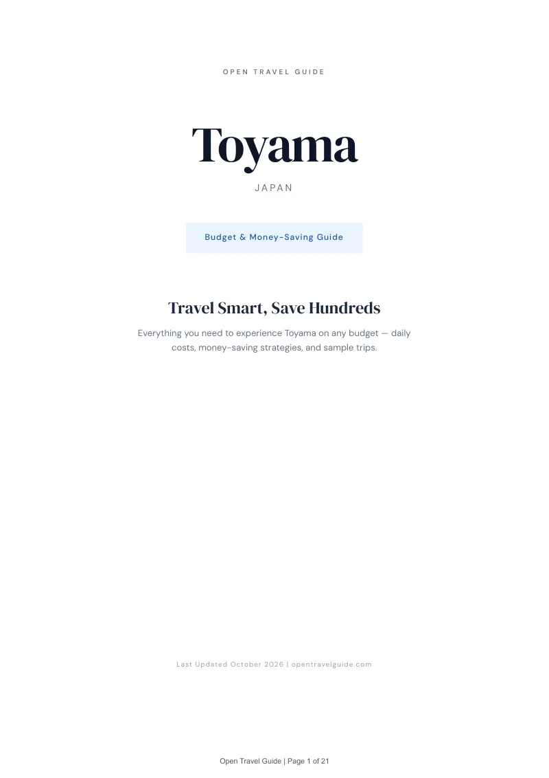 Toyama Budget & Money-Saving Guide: Cover