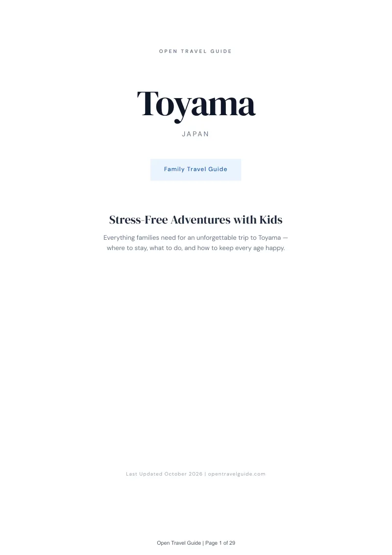 Toyama Family Travel Guide: Cover