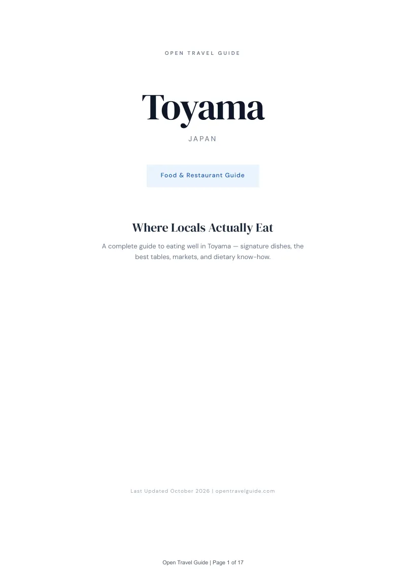 Toyama Food & Restaurant Guide: Cover