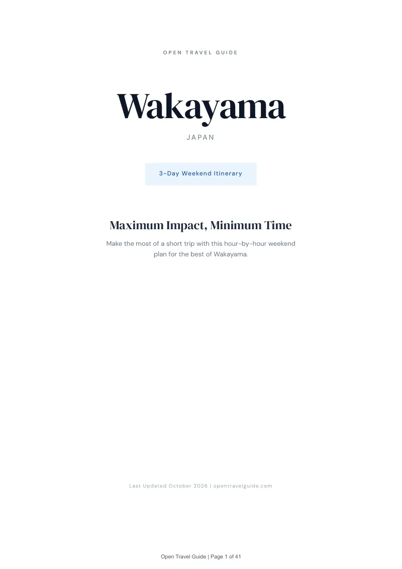 Wakayama 3-Day Weekend Itinerary: Cover