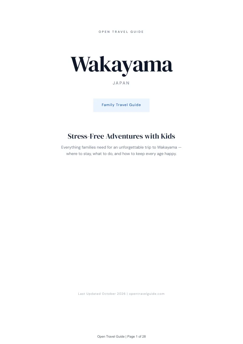 Wakayama Family Travel Guide: Cover