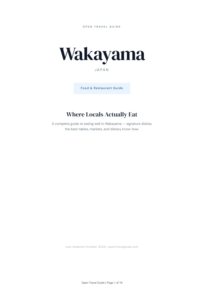 Wakayama Food & Restaurant Guide: Cover