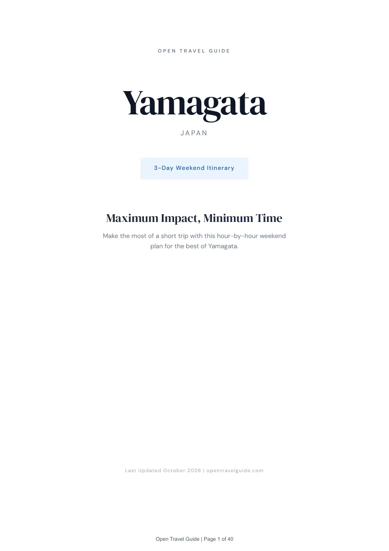 Yamagata 3-Day Weekend Itinerary: Cover