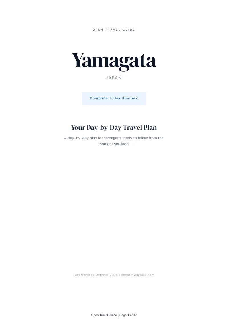 Yamagata 7-Day Itinerary: Cover