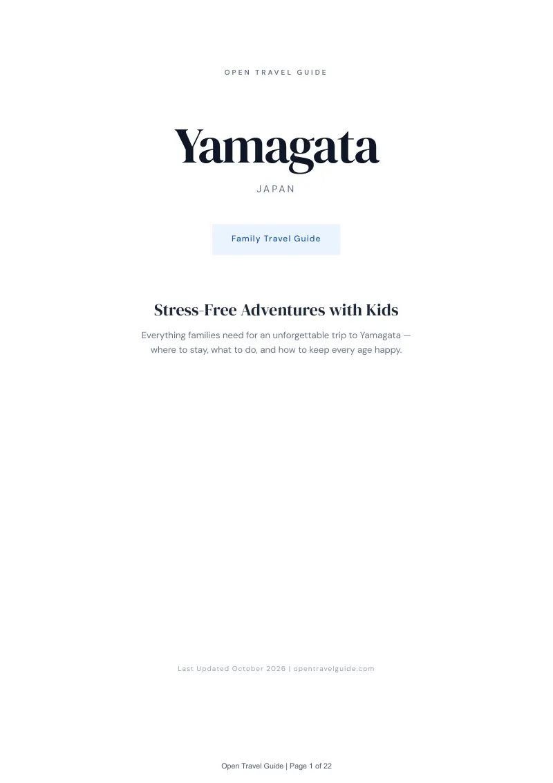 Yamagata Family Travel Guide: Cover