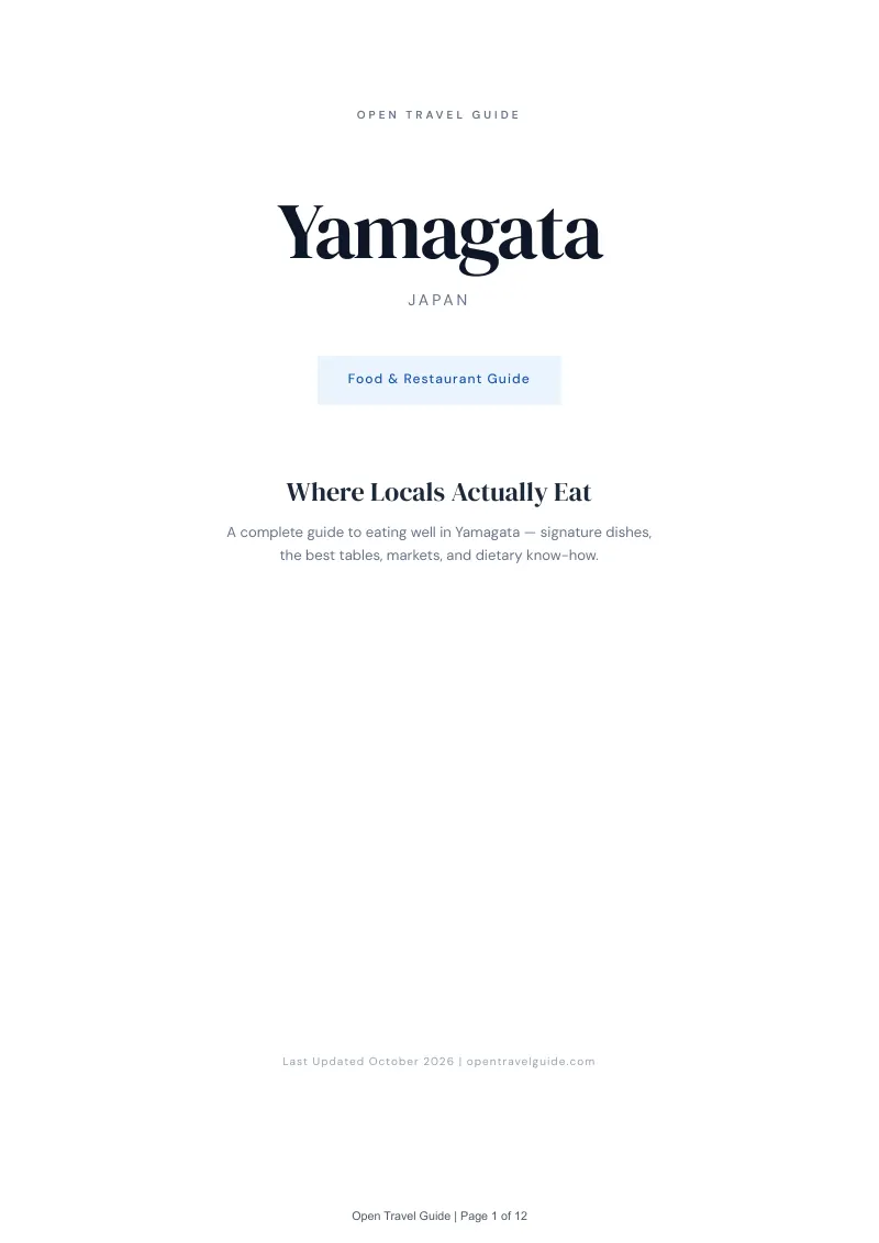 Yamagata Food & Restaurant Guide: Cover