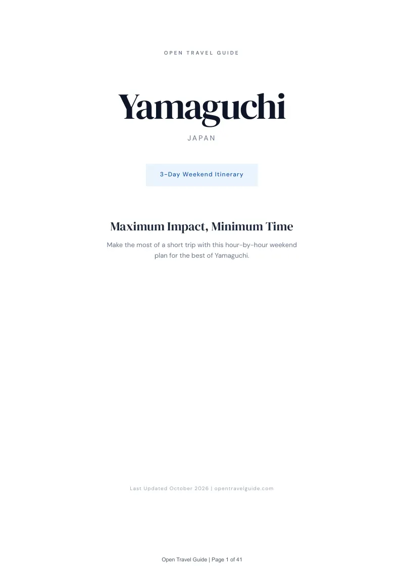 Yamaguchi 3-Day Weekend Itinerary: Cover