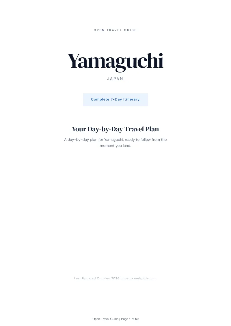 Yamaguchi 7-Day Itinerary: Cover