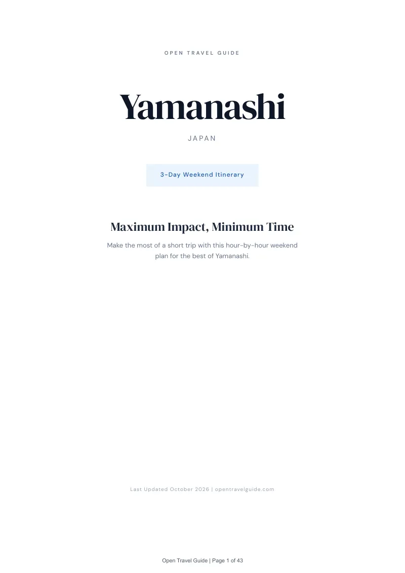 Yamanashi 3-Day Weekend Itinerary: Cover