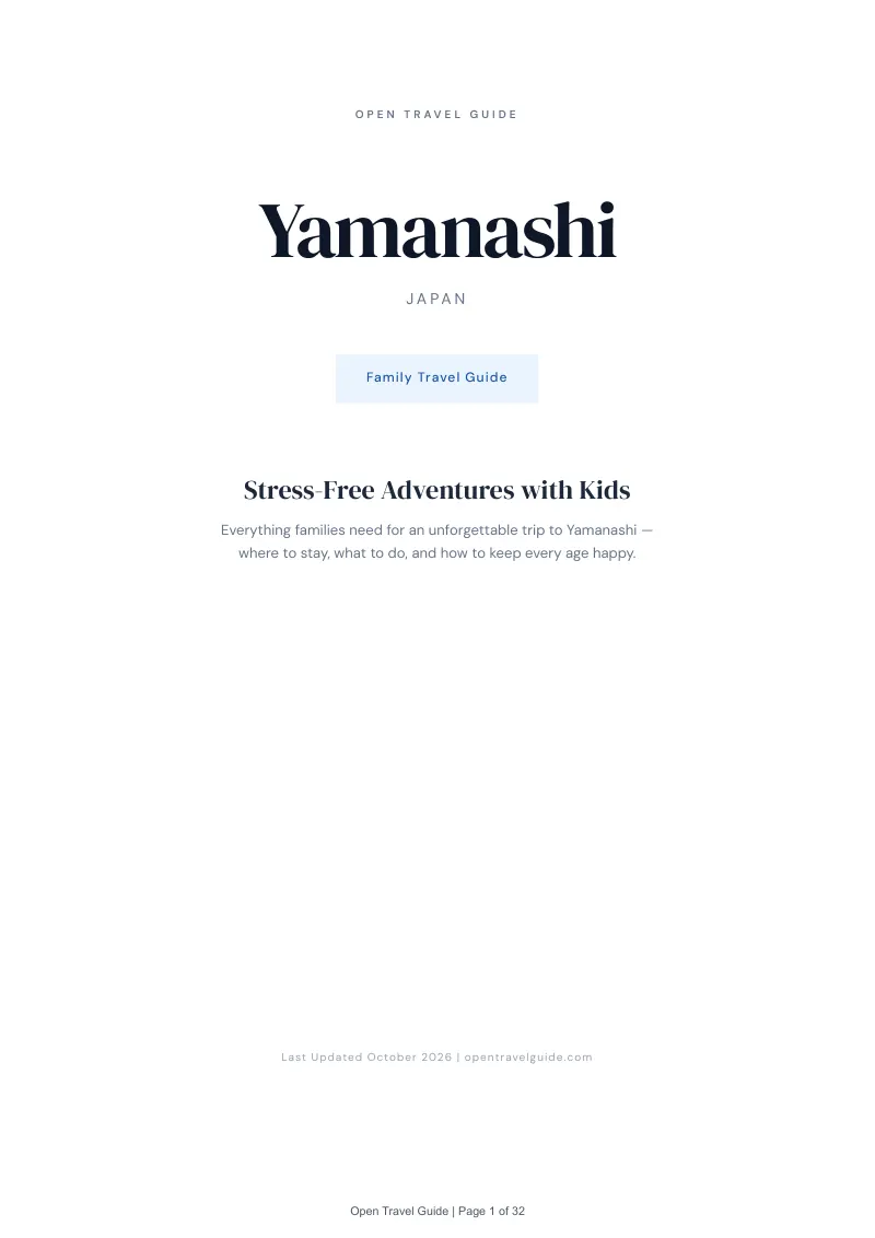 Yamanashi Family Travel Guide: Cover