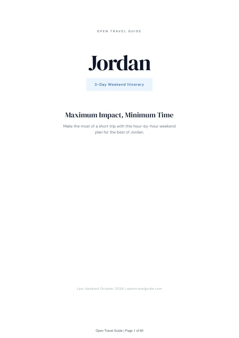 Jordan 3-Day Weekend Itinerary: Cover