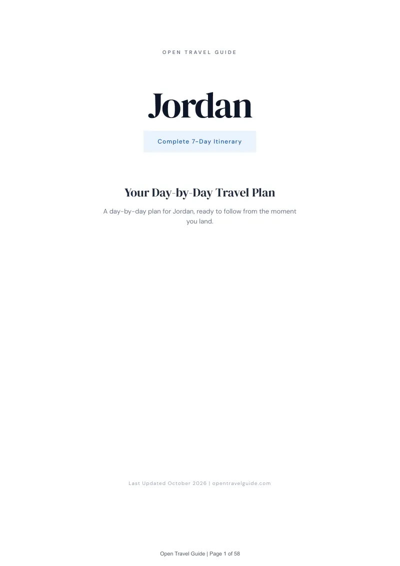 Jordan 7-Day Itinerary: Cover