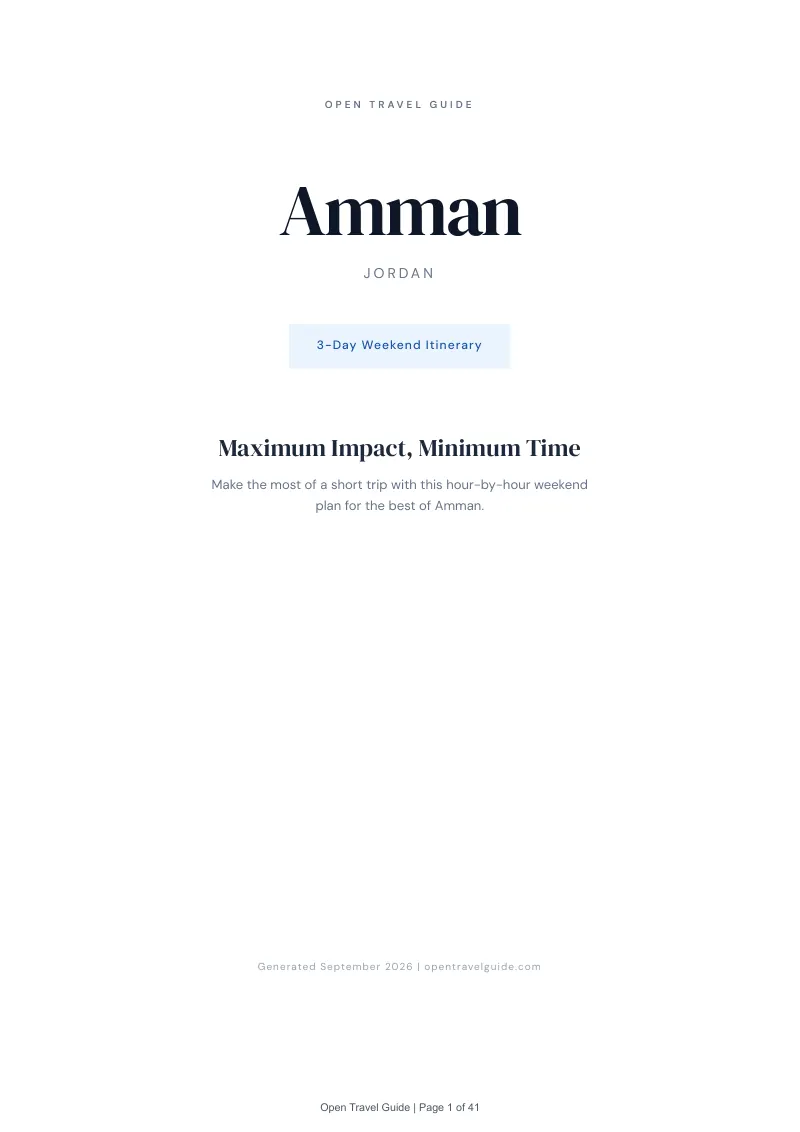 Amman Complete Travel Bundle: 3-day itinerary · Cover