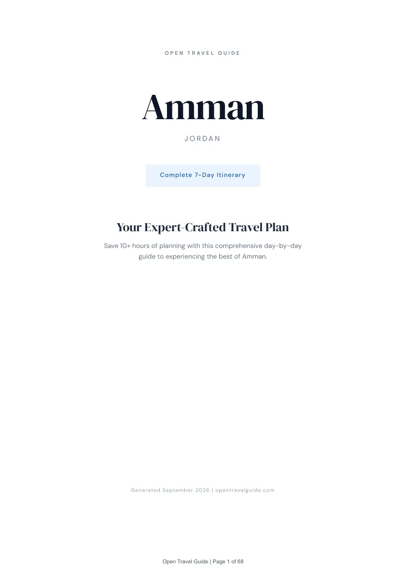 Amman Complete Travel Bundle: 7-day itinerary · Cover
