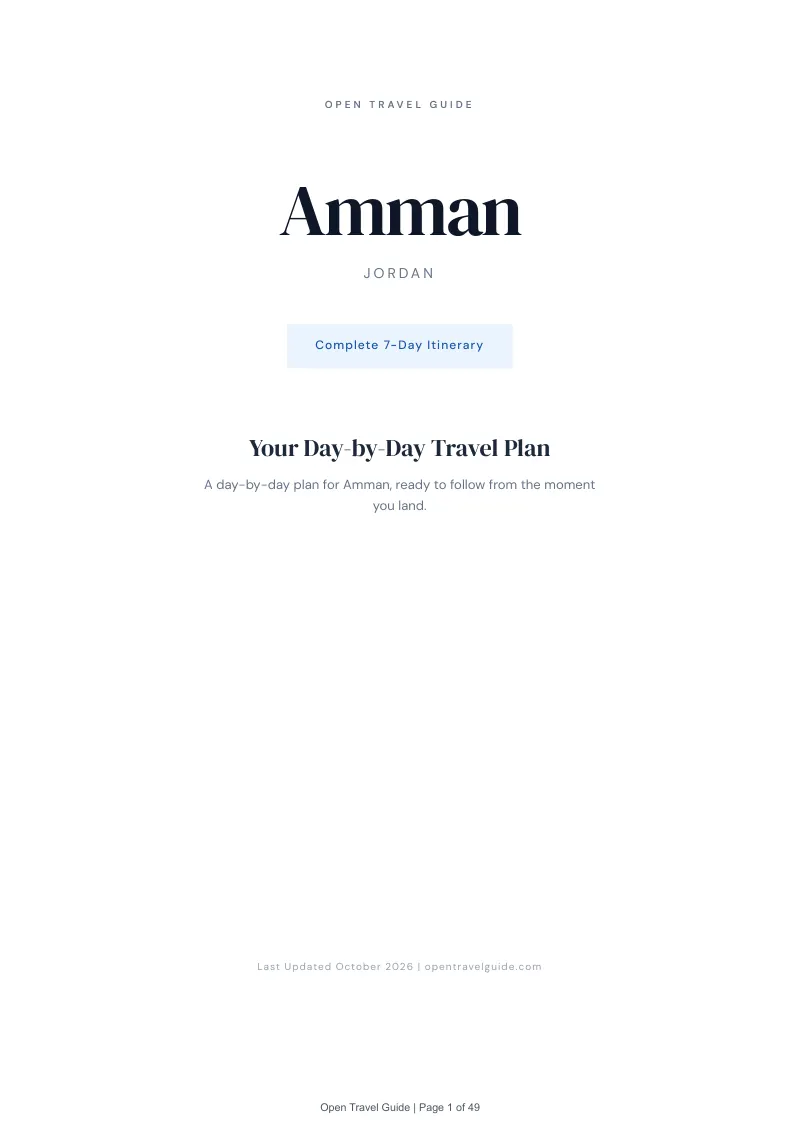 Amman 7-Day Itinerary: Cover