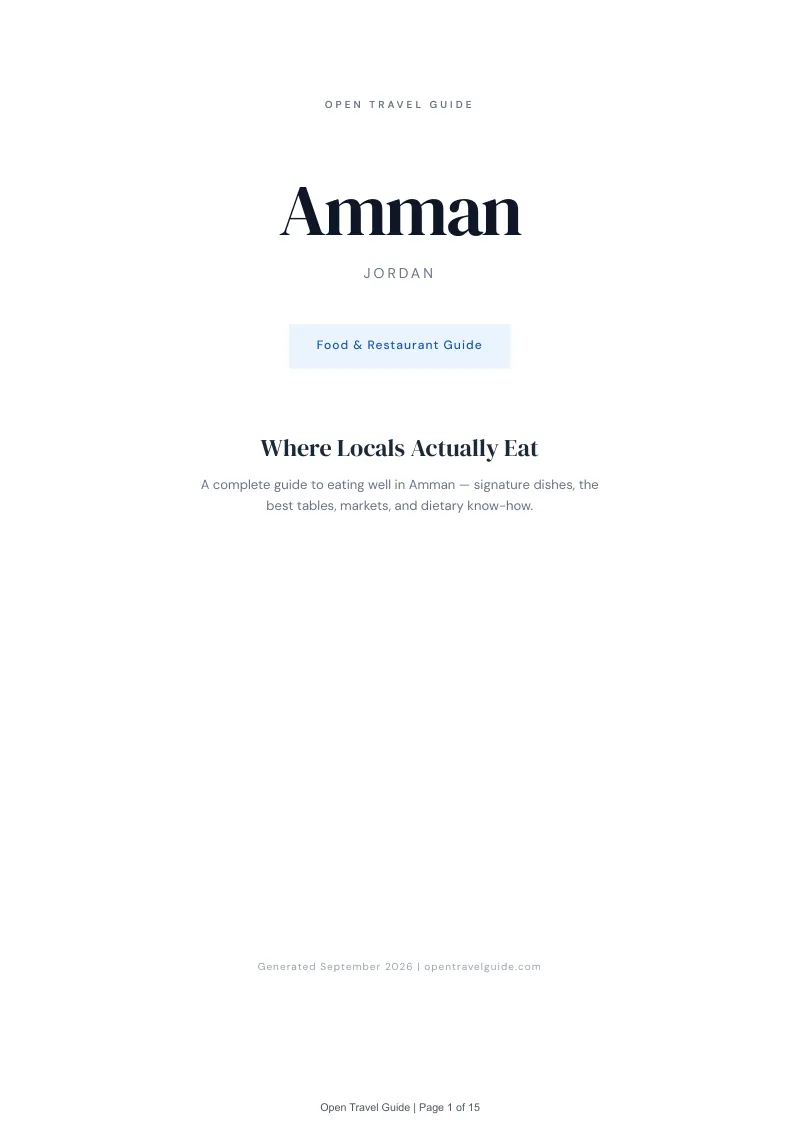 Amman Complete Travel Bundle: Food guide · Cover