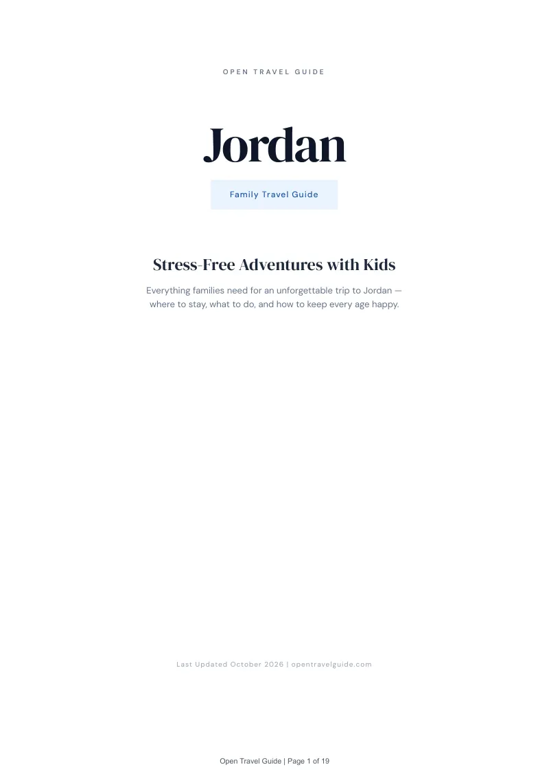 Jordan Family Travel Guide: Cover