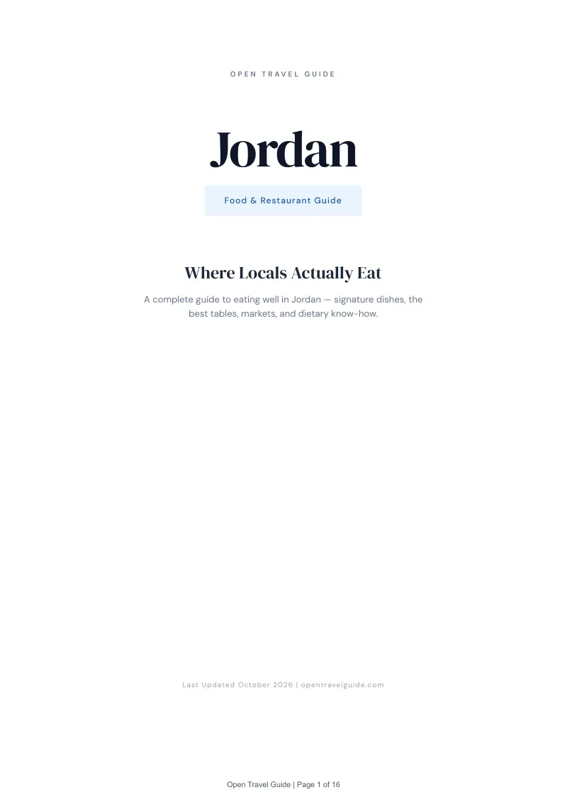 Jordan Food & Restaurant Guide: Cover