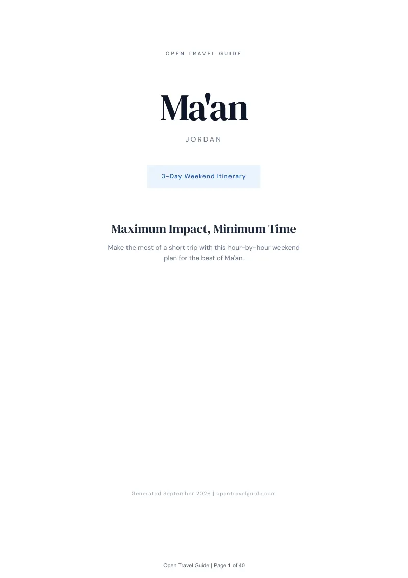 Maan Complete Travel Bundle: 3-day itinerary · Cover