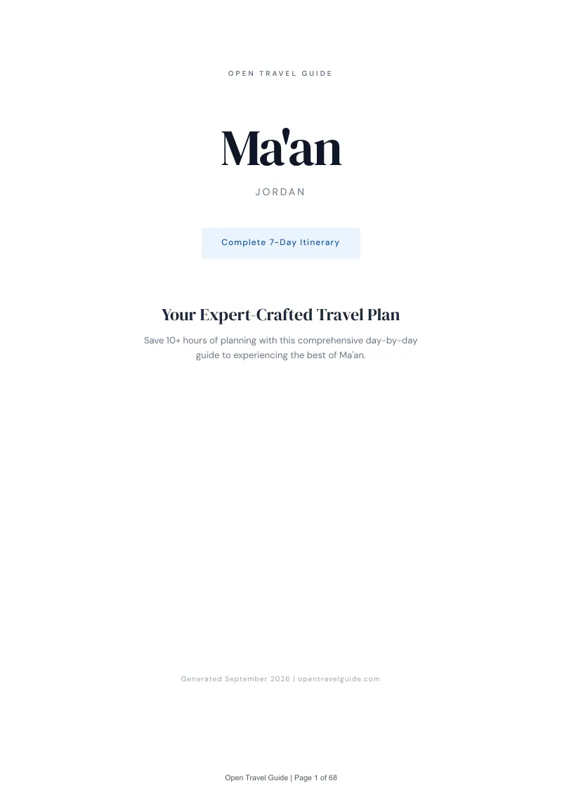 Maan Complete Travel Bundle: 7-day itinerary · Cover