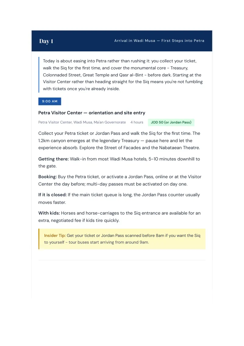Maan Complete Travel Bundle: 7-day itinerary · Day 1