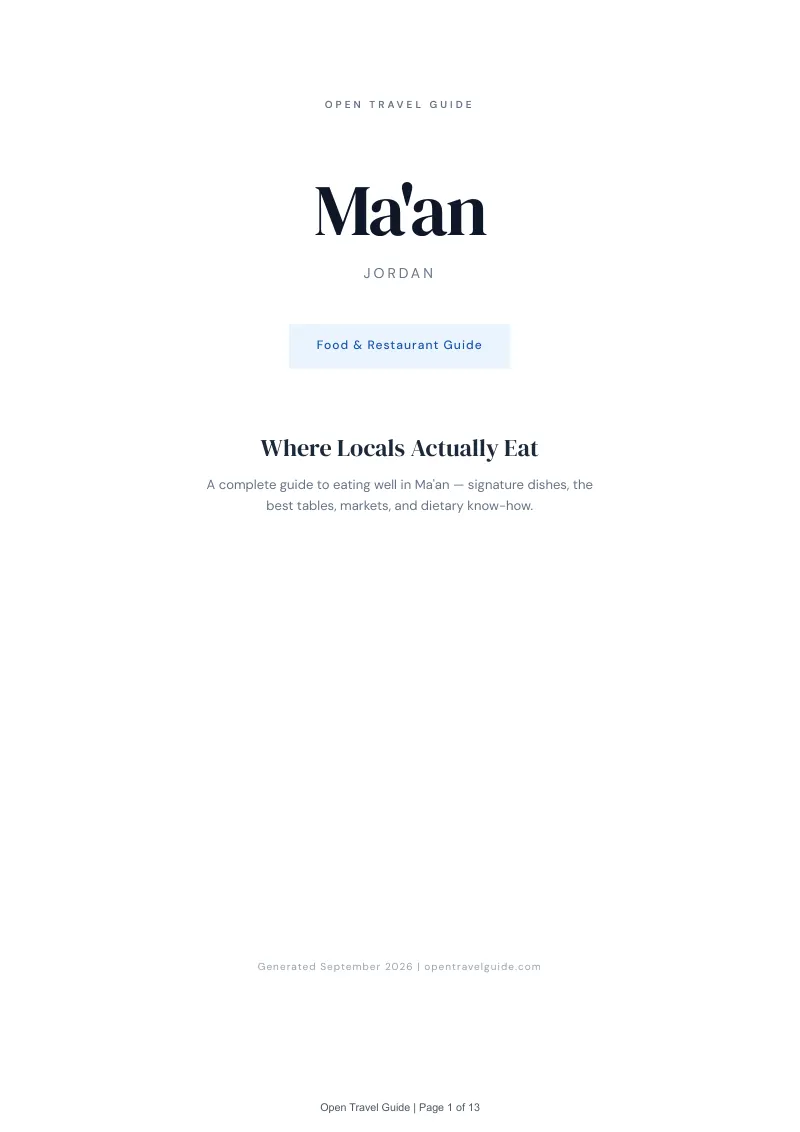 Maan Complete Travel Bundle: Food guide · Cover