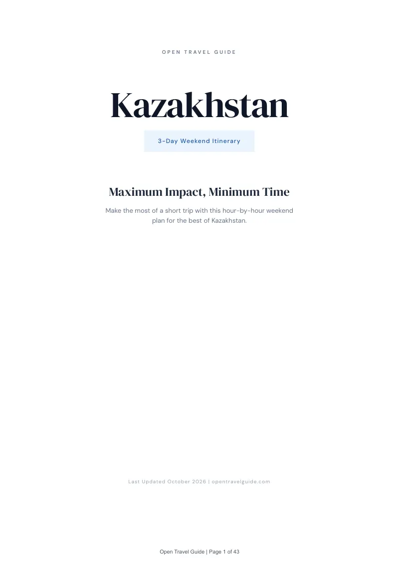 Kazakhstan 3-Day Weekend Itinerary: Cover