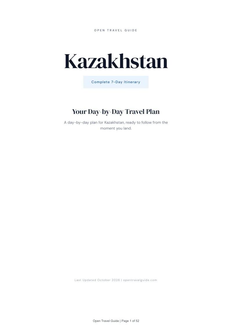 Kazakhstan 7-Day Itinerary: Cover