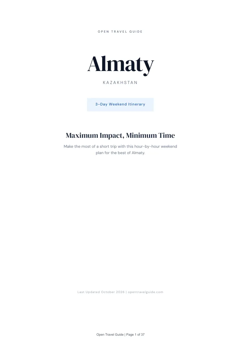 Almaty 3-Day Weekend Itinerary: Cover