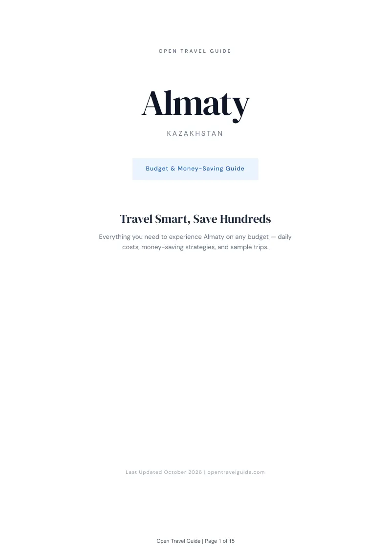 Almaty Budget & Money-Saving Guide: Cover