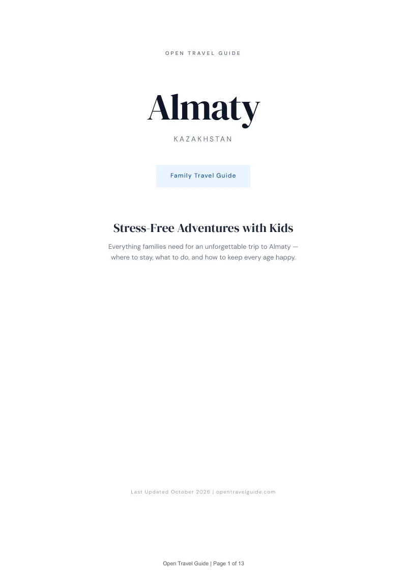 Almaty Family Travel Guide: Cover