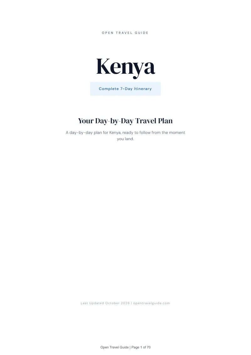Kenya 7-Day Itinerary: Cover