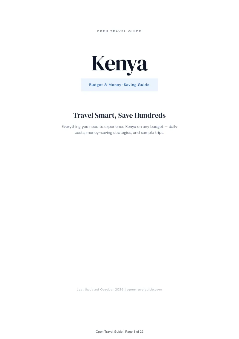 Kenya Budget & Money-Saving Guide: Cover