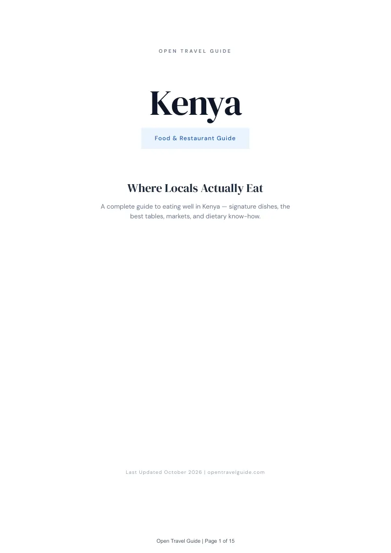 Kenya Food & Restaurant Guide: Cover