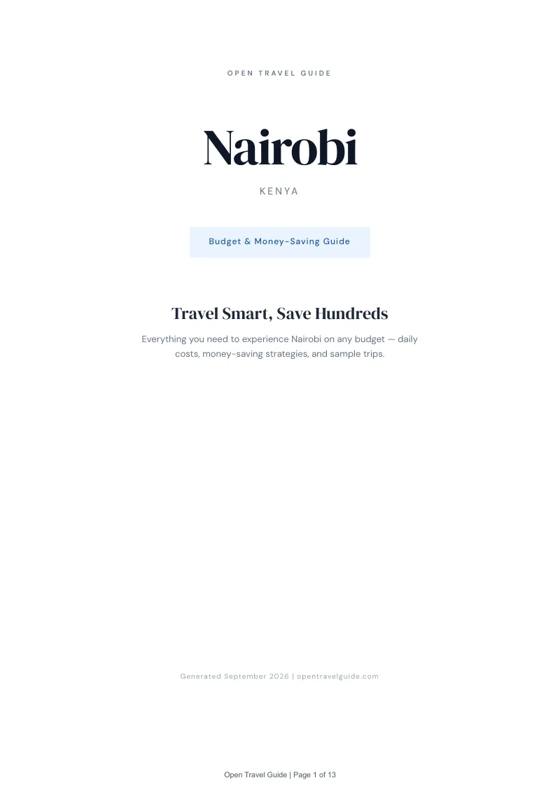 Nairobi Complete Travel Bundle: Budget guide · Cover