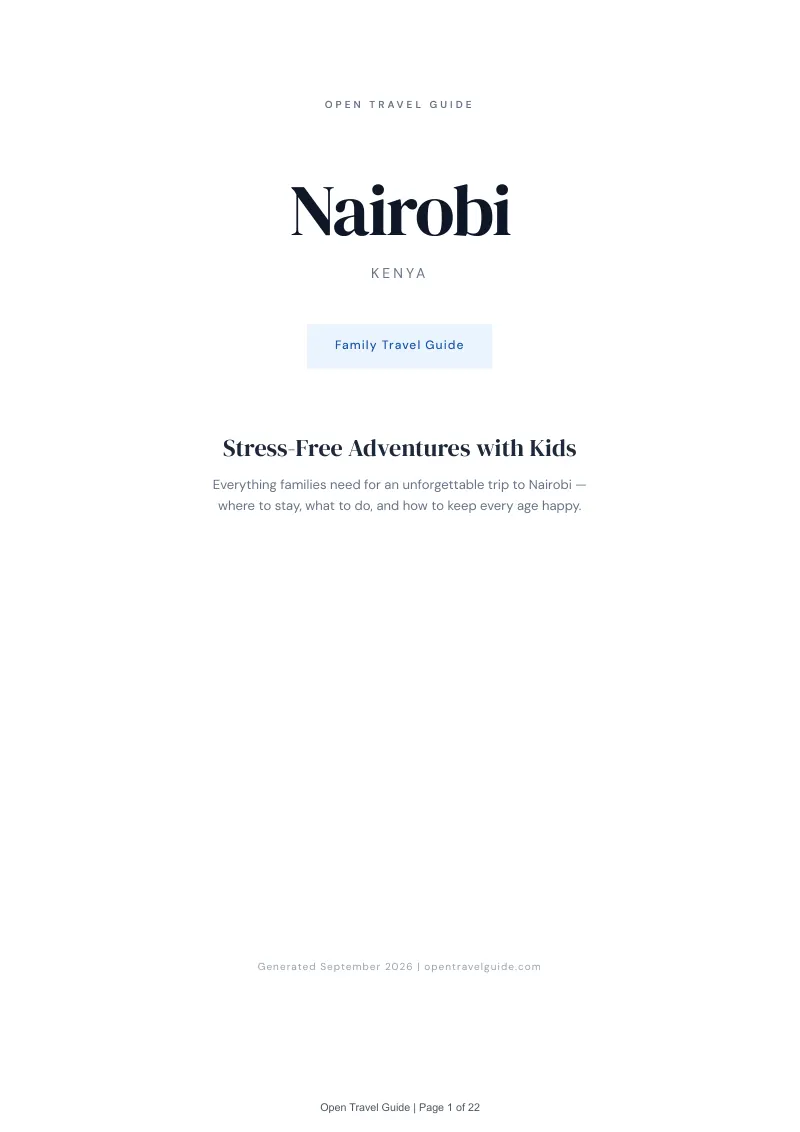 Nairobi Complete Travel Bundle: Family guide · Cover