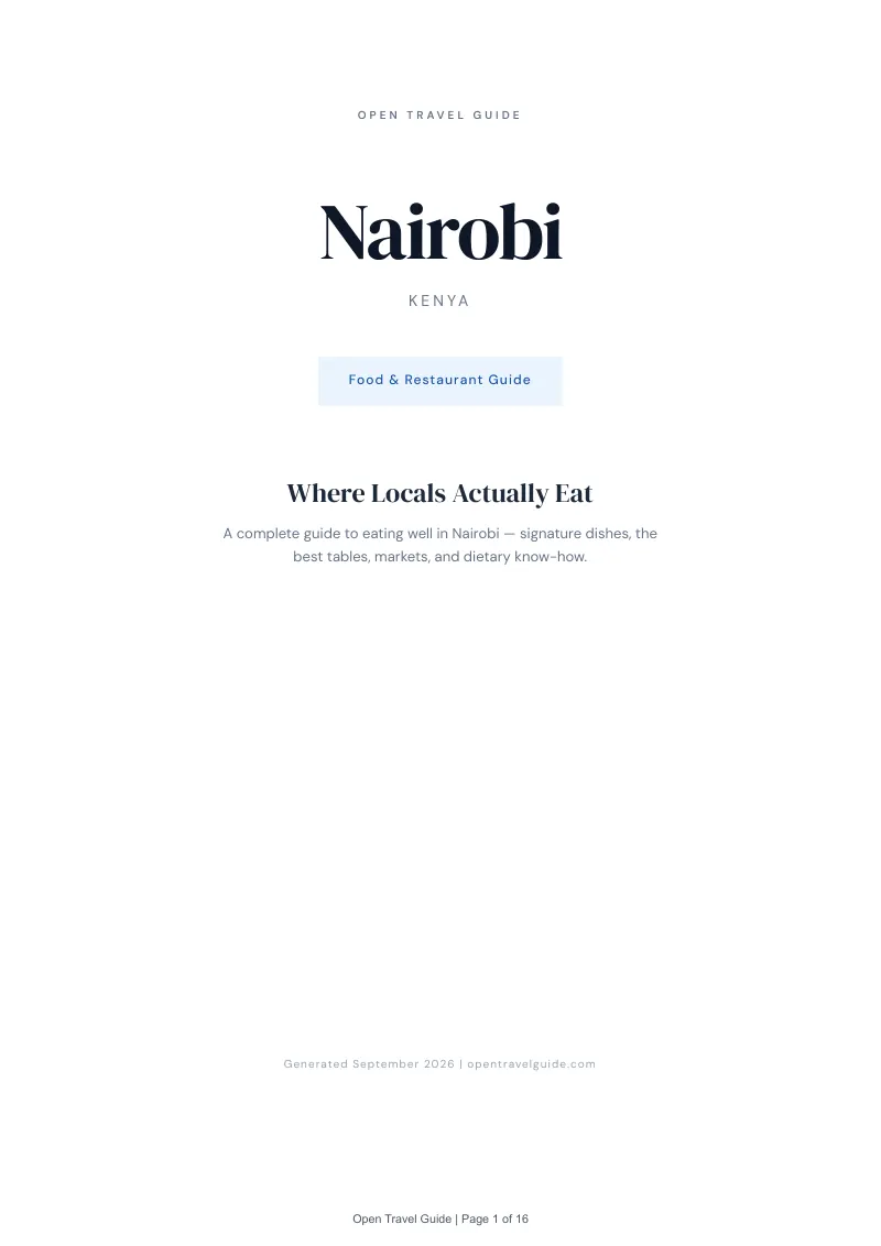 Nairobi Complete Travel Bundle: Food guide · Cover