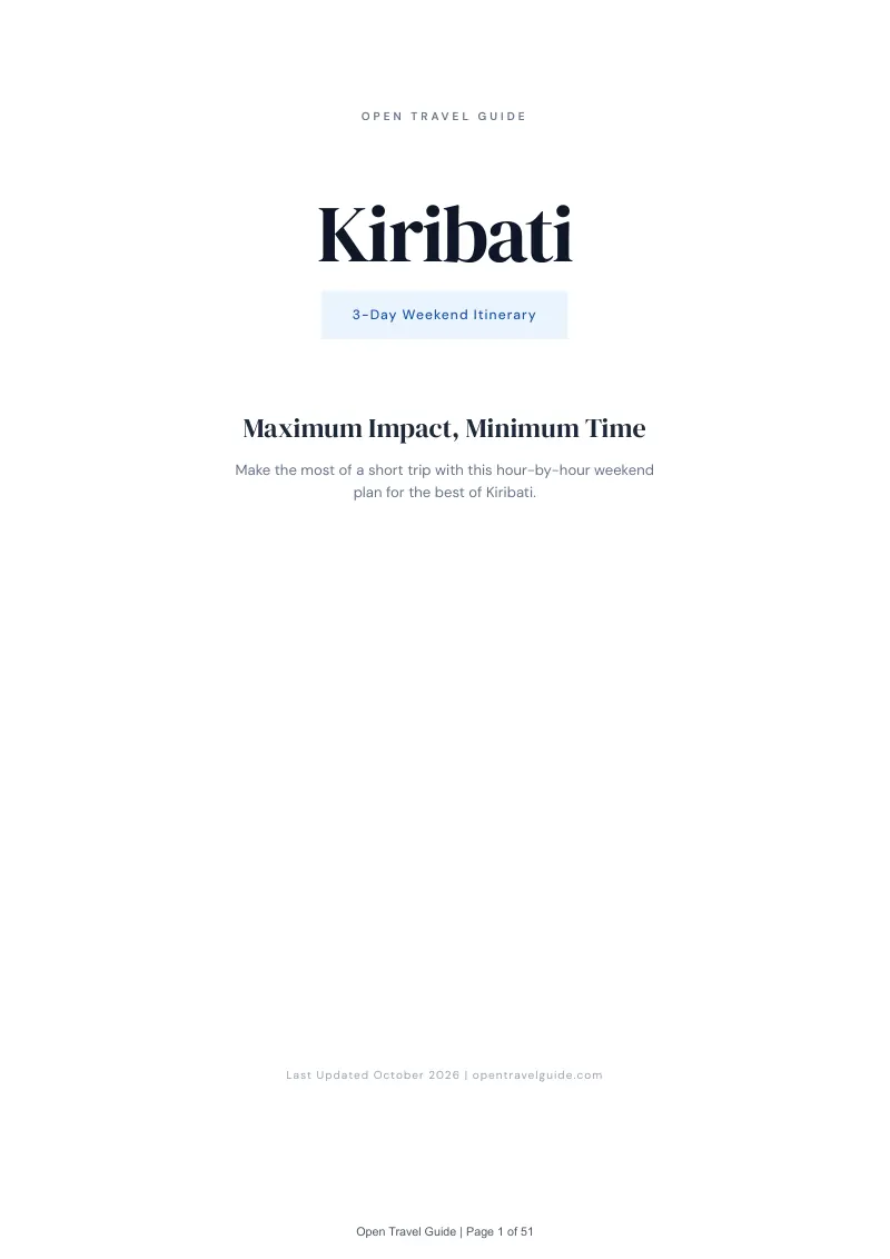 Kiribati 3-Day Weekend Itinerary: Cover