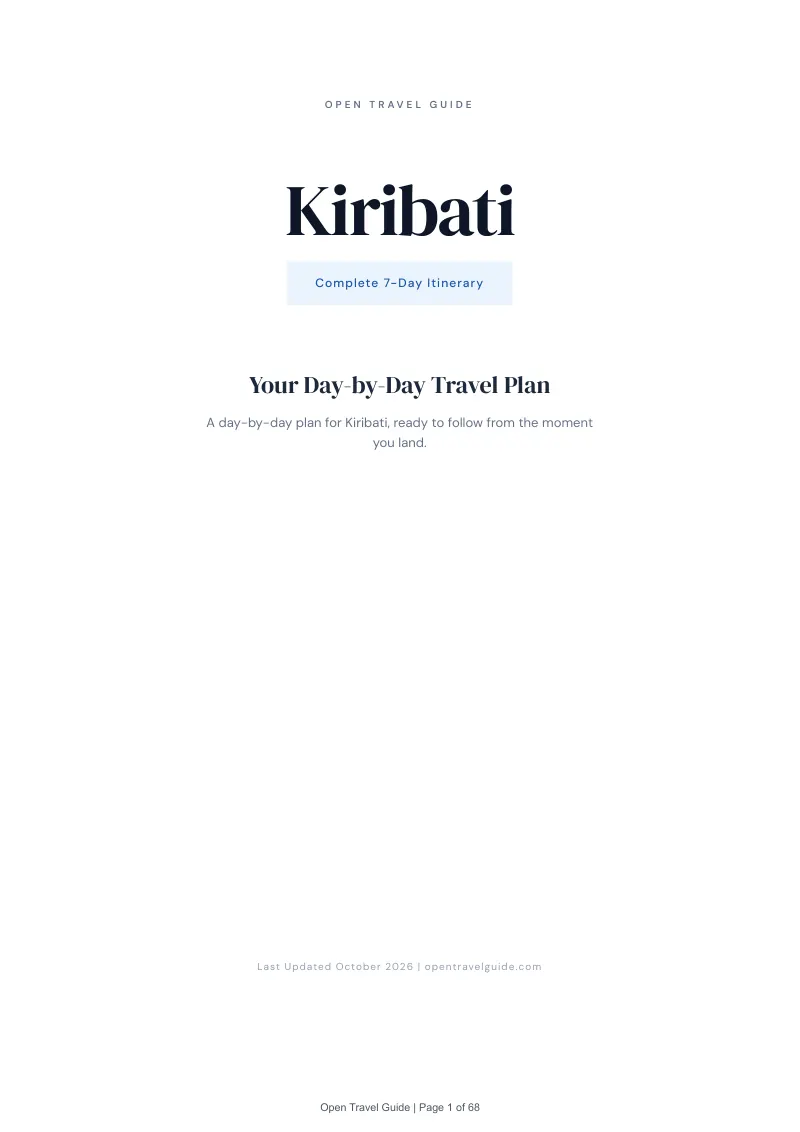 Kiribati 7-Day Itinerary: Cover