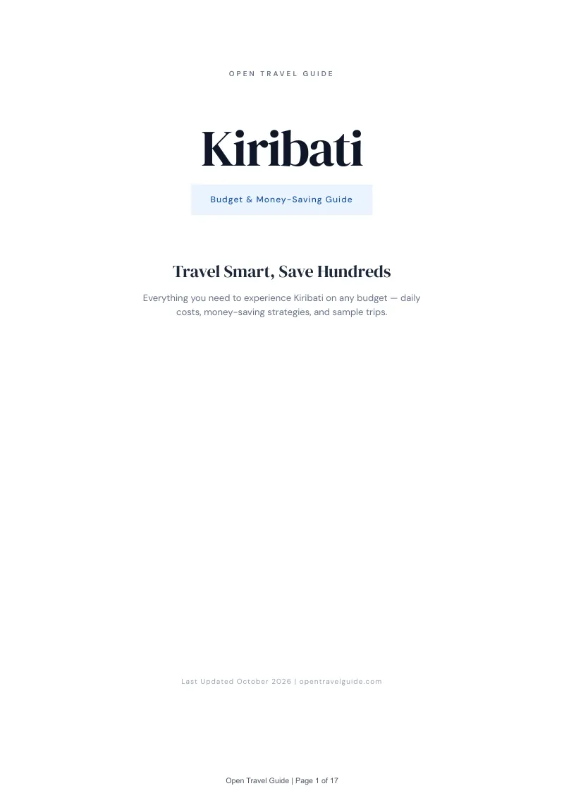 Kiribati Budget & Money-Saving Guide: Cover
