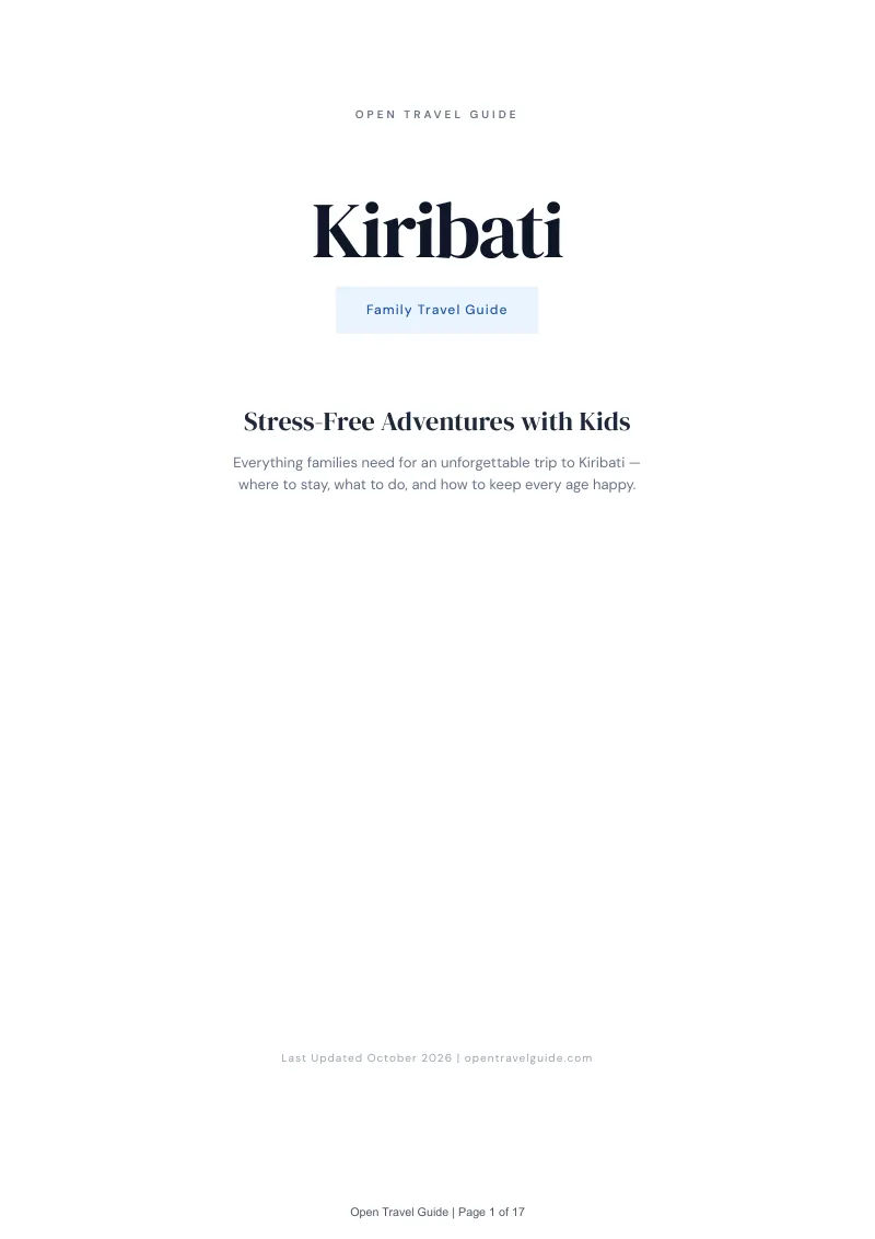 Kiribati Family Travel Guide: Cover